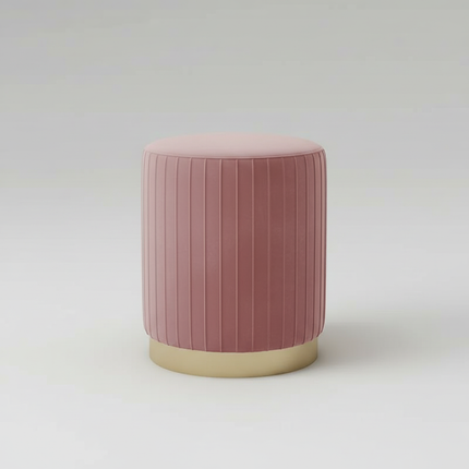 Scandinavian Velvet Makeup Stool - Swivel Vanity Chair with Gold Legs, Instagrammable Nail Salon Stool for Bedroom & Living Room