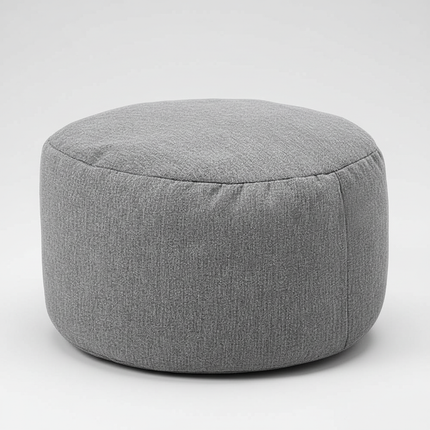 OTAUTAU Round Stool D30cm*H20cm Linen Bean Bag Ottoman with Filling Beanbag Pouf Footstool Tatami Futon Puff JD001
