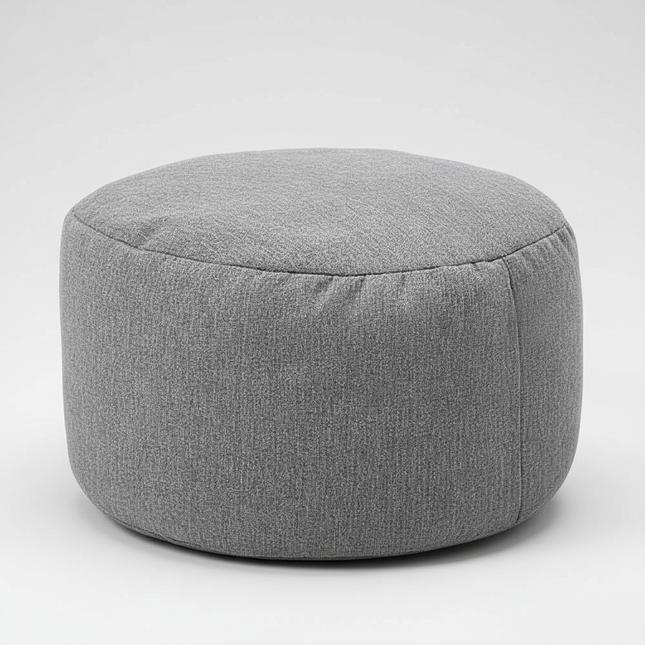 OTAUTAU Round Stool D30cm*H20cm Linen Bean Bag Ottoman with Filling Beanbag Pouf Footstool Tatami Futon Puff JD001