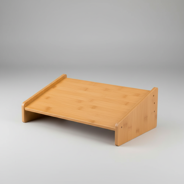 Comfortable footstool with adjustable pedals fatigue relieving footstool bamboo office footstool seat posture improvement device