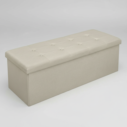 1PC Foldable Stool Home Ottoman Seat Bench Chest with Storage Space Organizer Box Living Room Furniture