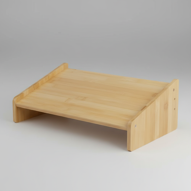 Comfortable footstool with adjustable pedals fatigue relieving footstool bamboo office footstool seat posture improvement device