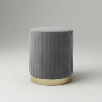 Scandinavian Velvet Makeup Stool - Swivel Vanity Chair with Gold Legs, Instagrammable Nail Salon Stool for Bedroom & Living Room