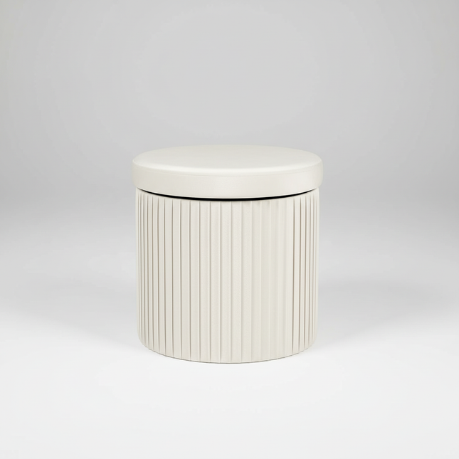 WOLTU Velvet Round Ottoman MDF Foldable Storage Stool with Removable Padded Lid Creative Storage Box for Footstool Living Room