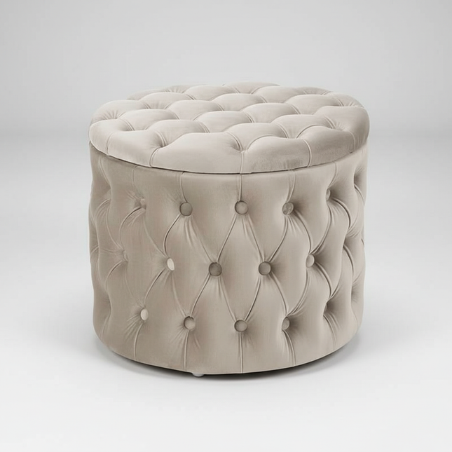 Nordic Luxury Sofa Footstool Living Room Bedroom Wardrobe Rest Stool Internet Celebrity Pink Fabric Storage Round Sofa Stool