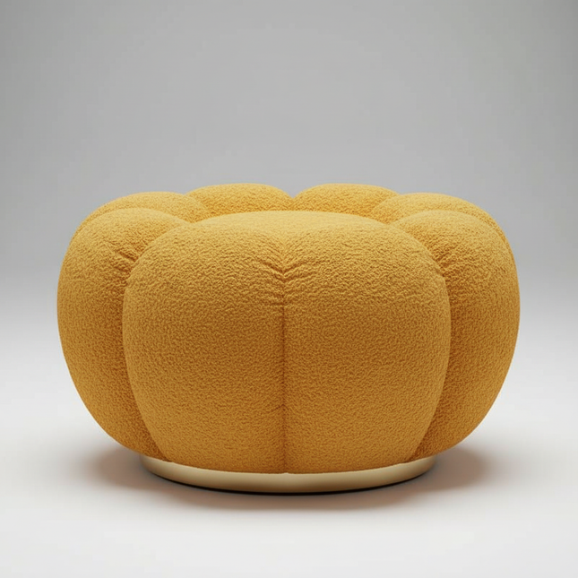 Pumpkin Sofa Low Stools Foot pedal Lamb Wool Shape Velvet Fabric Simple Modern Living Room Light Luxury Bedroom Round Ottomans