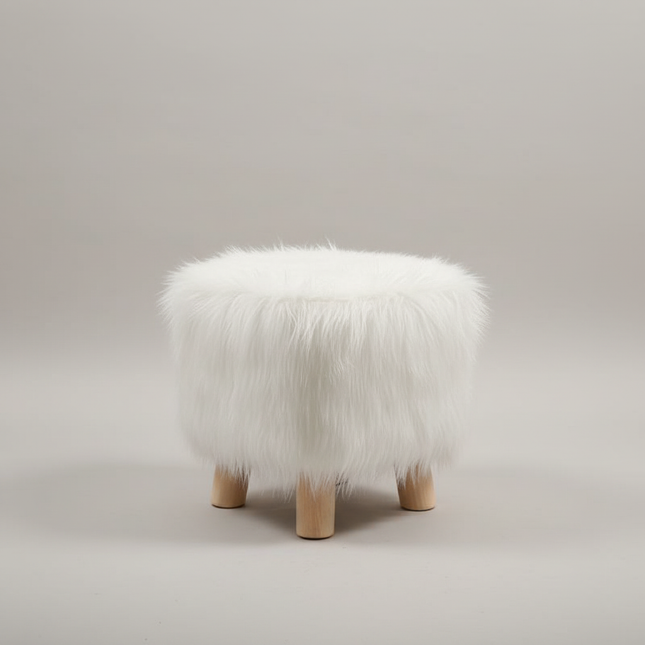 Adorable Shoes-changing Stool Plush Wooden Footrest Removable Chair Cover Soft Seat Cushion Home Decor Furnitu 가구 걸상