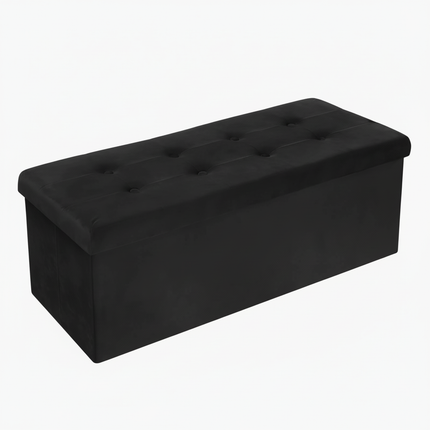 1PC Foldable Stool Home Ottoman Seat Bench Chest with Storage Space Organizer Box Living Room Furniture