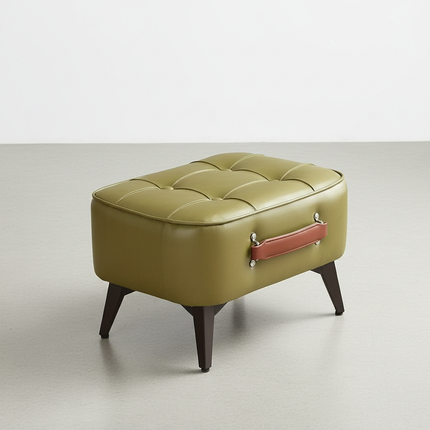 Light luxury leather square stool, leather soft bag, shoe changing stool, living room stool, sofa footstool, home decoration