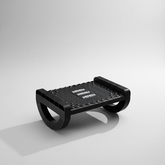 Portable Foot Rest Under Ergonomic Footrest Stool 6 Height Position Adjustable Foot Stoo with Firm Non-Slip Legs Massage Rollers