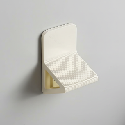 Striped Plastic Shower Footrest - No-Drill Wall-Mounted Bathroom Helper for Leg Shaving & Back Pain Relief