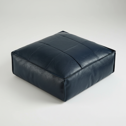 Soft Moroccan Ottoman Footstool Handmade Square Floor Cushion PU Leather Moroccan Pouf for Home Wedding Bedroom Living Room Kids