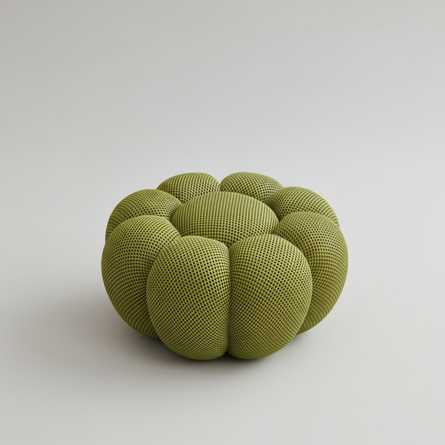 Nordic Sofa Pedal Simple Round Stool Low Ottomans Living Room Sofa Footstool 3D Fabric Creative Leg Footstool Pumpkin Footstools