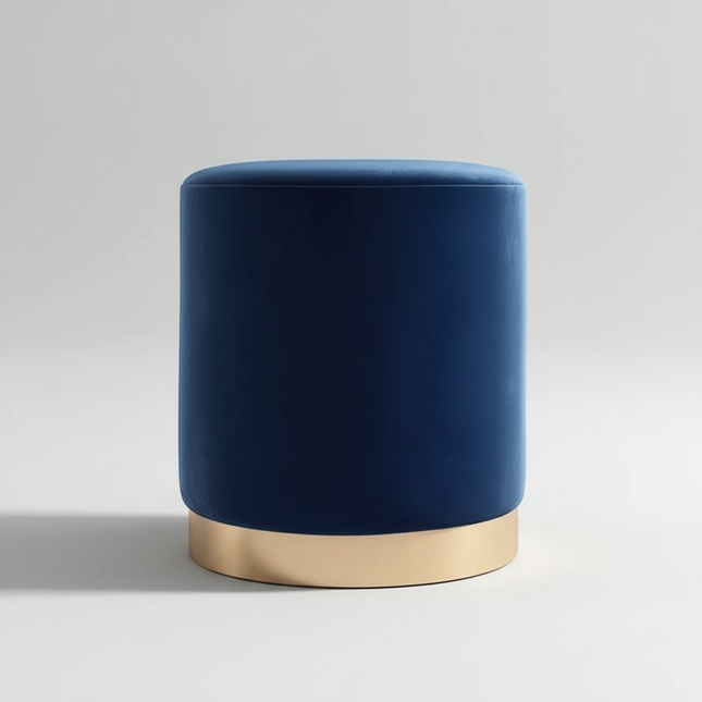 Living Room Round Stool Vanity Stool Velvet Ottoman Footrest Home Office  Compact Low Pouf  Shoe changing stool Dia33XH42cm