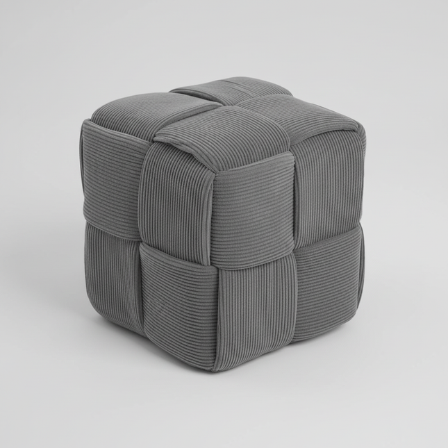 Foot Rest Soft and Comfortable Square Corduroy Woven Design Sofa Stool