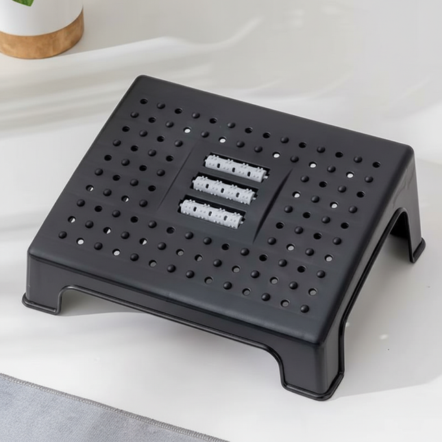 Under Desk Footrest Ergonomic Foot Stool with Massage Rollers Max-Load 120Lbs Desk Leg Rest Pain Relief for Home Office Work