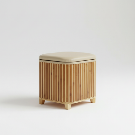 Japanese Solid Wood Small Square Stool with Storage Box Sundries Toys Organizer Household Hallway Shoes Change Footstool Ottoman