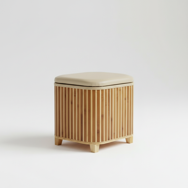 Japanese Solid Wood Small Square Stool with Storage Box Sundries Toys Organizer Household Hallway Shoes Change Footstool Ottoman