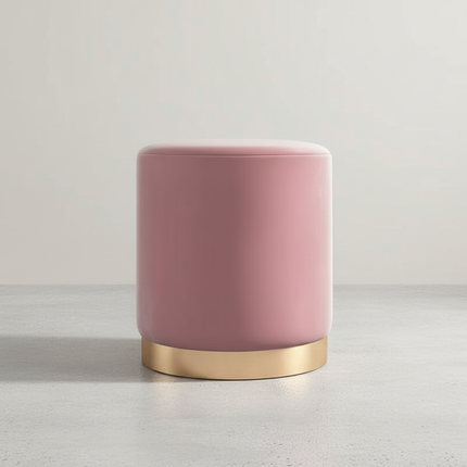 Living Room Round Stool Vanity Stool Velvet Ottoman Footrest Home Office  Compact Low Pouf  Shoe changing stool Dia33XH42cm