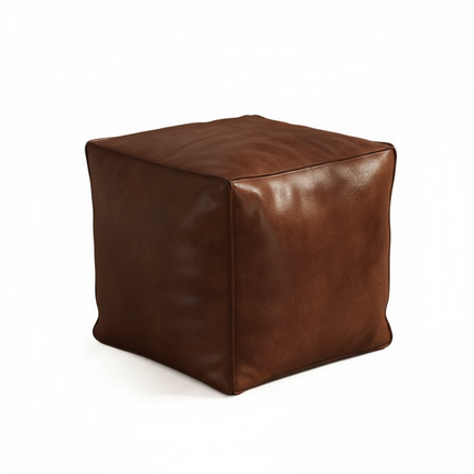 Foot Rest Non-Slip Storage Stool Large Capacity Waterproof Unstuffed Cushion Cover Stackable Thicken Leather Pouf Shoe-changing