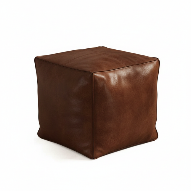 Foot Rest Non-Slip Storage Stool Large Capacity Waterproof Unstuffed Cushion Cover Stackable Thicken Leather Pouf Shoe-changing