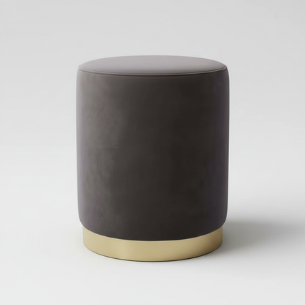 Scandinavian Velvet Makeup Stool - Swivel Vanity Chair with Gold Legs, Instagrammable Nail Salon Stool for Bedroom & Living Room