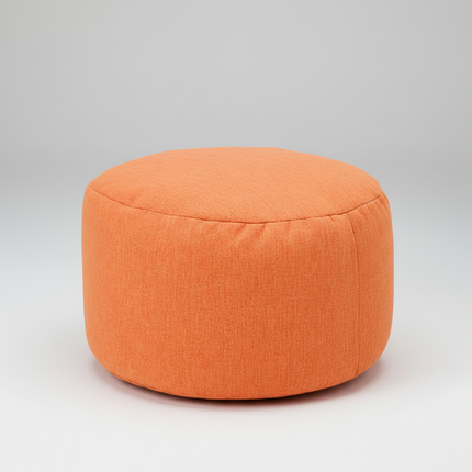 OTAUTAU Round Stool D30cm*H20cm Linen Bean Bag Ottoman with Filling Beanbag Pouf Footstool Tatami Futon Puff JD001