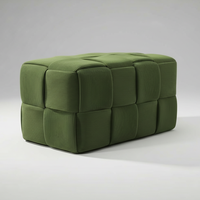 Foot Rest Soft and Comfortable Square Corduroy Woven Design Sofa Stool