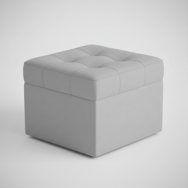 Solid Wood Storage Ottoman, Large Capacity Home Sofa Box, Movable Leather Bed End Bench, Wear-Resistant Entryway Shoe Stool