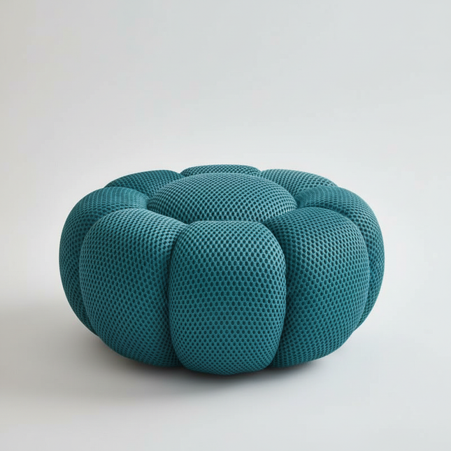 Nordic Sofa Pedal Simple Round Stool Low Ottomans Living Room Sofa Footstool 3D Fabric Creative Leg Footstool Pumpkin Footstools