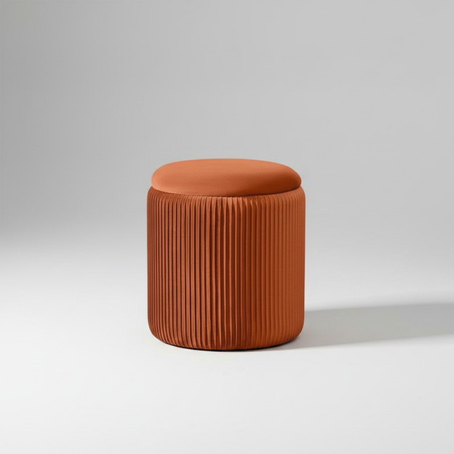 Round Ottoman Living Room Dresser Stool Nordic Modern Footrest Entrance Aesthetic Ottoman Pouf with Storage Space Soft Furniture