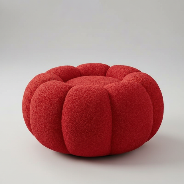 Pumpkin Sofa Low Stools Foot pedal Lamb Wool Shape Velvet Fabric Simple Modern Living Room Light Luxury Bedroom Round Ottomans