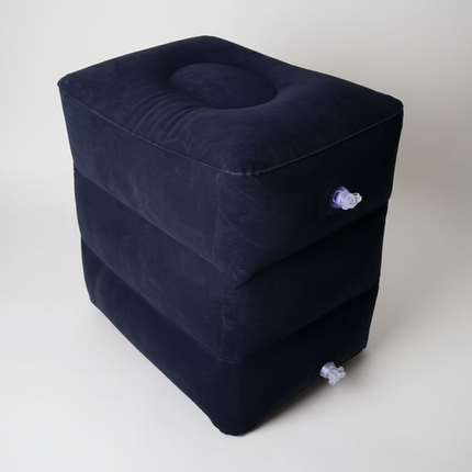 PVC Inflatable Travel Pillow Foot Rest Pillow Stool  Kids Airplane Bed Car Bus Adjustable Three Layers Height Adult Flight Foot