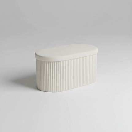 WOLTU Velvet Round Ottoman MDF Foldable Storage Stool with Removable Padded Lid Creative Storage Box for Footstool Living Room