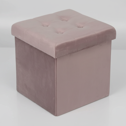 1PC Foldable Dressing Table Stool Pouf Storage Ottoman Chair Stool Upholstered Footstool Linen Couch Stool Removable Cover