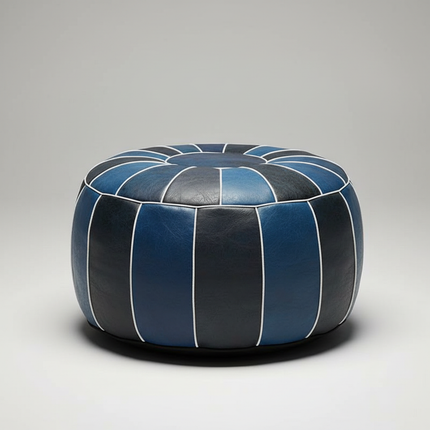 45cm Moroccan Artificial PU Leather Pouf Cover Craft Simple Sofa Ottoman Footstool Unstuffed Living Room Bedroom Cushion Covers