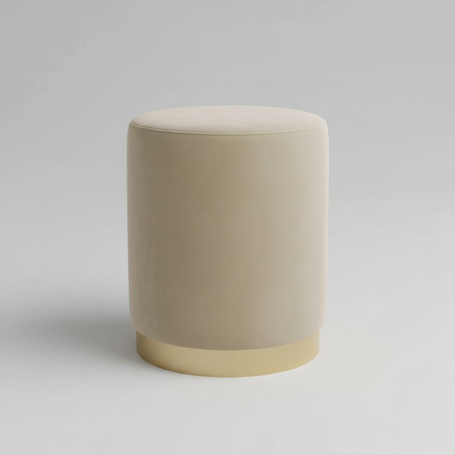 Scandinavian Velvet Makeup Stool - Swivel Vanity Chair with Gold Legs, Instagrammable Nail Salon Stool for Bedroom & Living Room