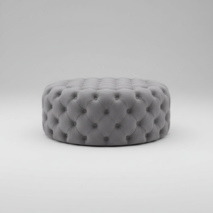 Nordic Living Room Ottoman Round Button Velvet Shoe Changing Stool Apartment Living Room Light Luxury Home Small Makeup Stool