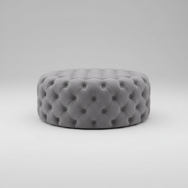 Nordic Living Room Ottoman Round Button Velvet Shoe Changing Stool Apartment Living Room Light Luxury Home Small Makeup Stool