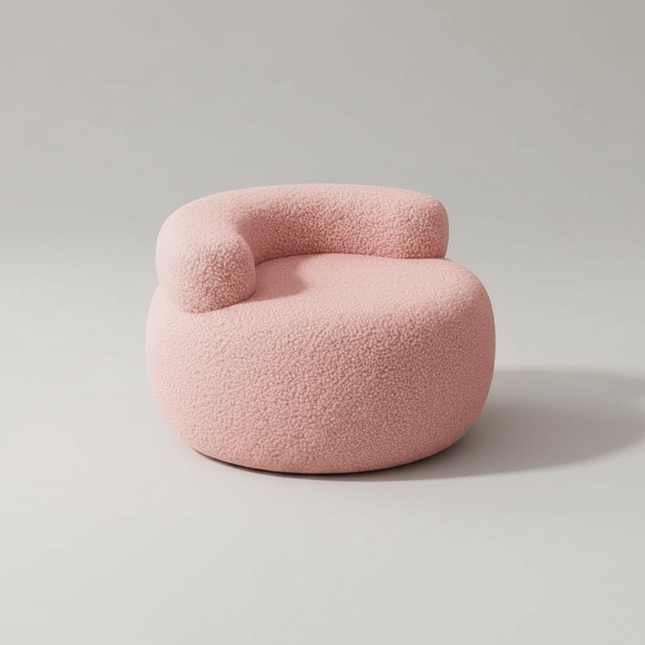 Soft Sofa Stool Household Round Stools Imitation Lamb Cashmere Ottoman Wooden Adults Feet Rest Bedroom Footrest Home Furniture