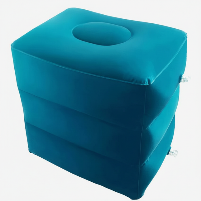 PVC Inflatable Travel Pillow Foot Rest Pillow Stool  Kids Airplane Bed Car Bus Adjustable Three Layers Height Adult Flight Foot
