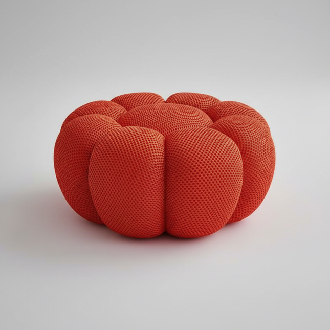 Nordic Sofa Pedal Simple Round Stool Low Ottomans Living Room Sofa Footstool 3D Fabric Creative Leg Footstool Pumpkin Footstools