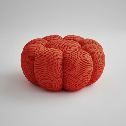 Nordic Sofa Pedal Simple Round Stool Low Ottomans Living Room Sofa Footstool 3D Fabric Creative Leg Footstool Pumpkin Footstools