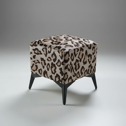 ‌Faux Leather Ottoman, Plush Entryway Bench, Velvet Square Stool, Minimalist Footrest for Bedroom/Balcony with Non-Skid Base