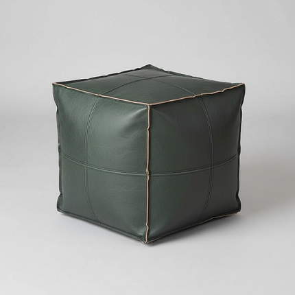 45cm Moroccan Artificial PU Leather Pouf Cover Craft Simple Sofa Ottoman Footstool Unstuffed Living Room Bedroom Cushion Covers