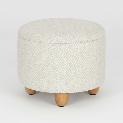 WOLTU Foldable Ottoman Storage Pouf Upholstered Stool with Lid Pine Legs Space Saving for Living Room Bedroom Home Decal