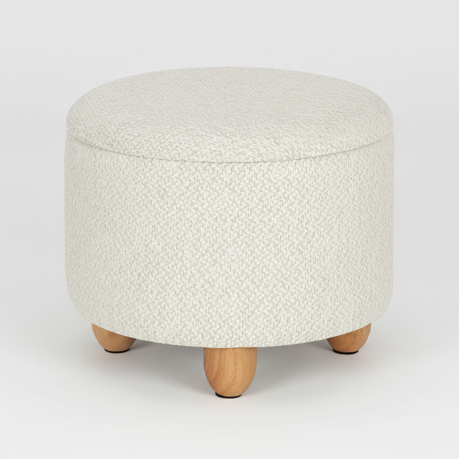 WOLTU Foldable Ottoman Storage Pouf Upholstered Stool with Lid Pine Legs Space Saving for Living Room Bedroom Home Decal