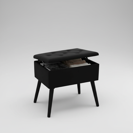 Rectangular Storage Box, Velvet Dressing Table Stool, Folding Cushioned Seat, Footrest with B-legs