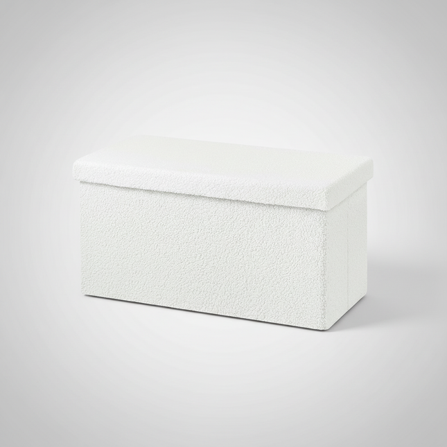 1PC Upholstered Ottoman Foldable Stool Chest Bench Lid Seat Chest Footstool Storage for Bedroom Bed End Sofa Household Home Door