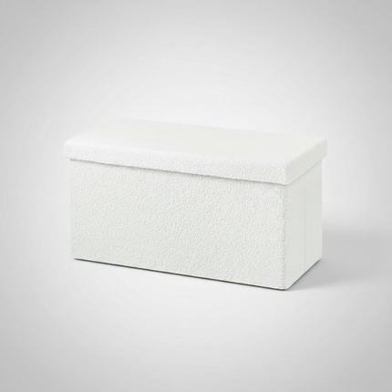 1PC Upholstered Ottoman Foldable Stool Chest Bench Lid Seat Chest Footstool Storage for Bedroom Bed End Sofa Household Home Door